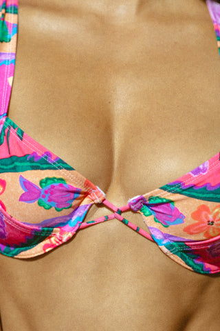 PRE ORDER 90s Underwire Bikini Top with a Twist - Hula Girl